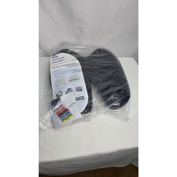 C CUSHION LAB Black Extra Dense Lumbar Pillow for Lower Back Pain Relief w Strap - Picture 13 of 14